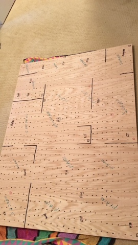 3x4 ft board. Black lines represent impassible mountains.